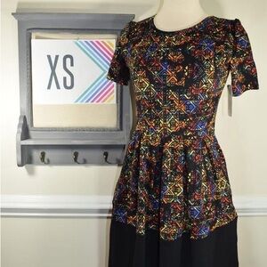 LuLaRoe Amelia Multicolor Patterned Women's Dress